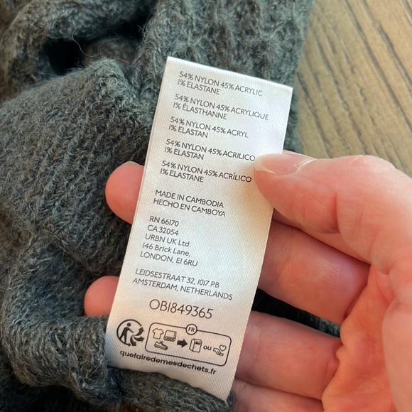 Standard Cloth Sheer Crew Neck Sweater Men’s Gray Size Small Urban Outfitters - Picture 7 of 8